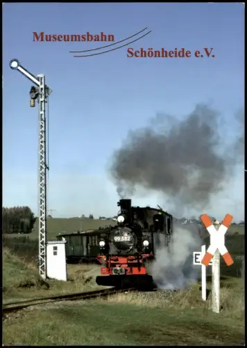 Ansichtskarte .Sachsen Dampflokomotive an der Einfahrt zur Museumsbahn 2016