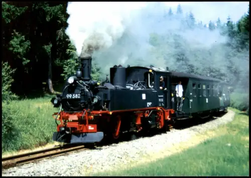 Ansichtskarte .Sachsen Dampflok 99 582 der Museumsbahn Schönheide 2000