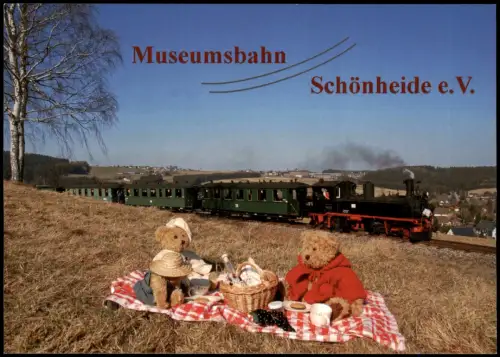 Ansichtskarte .Sachsen Teddybärfahrten auf der Museumsbahn 2012