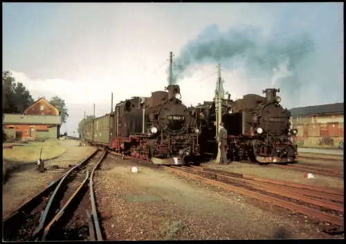 Mohorn-Wilsdruff Schmalspurdampflokomotiven 99 1553 99 1648  Bahnho 1971