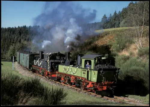 Schönheide (Erzgebirge) Museumsbahn Schönheide mit Personenzug 2001