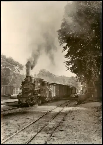 Ansichtskarte Rügen Abfahrbereiter Personenzug im Bahnhof Göhren 1977