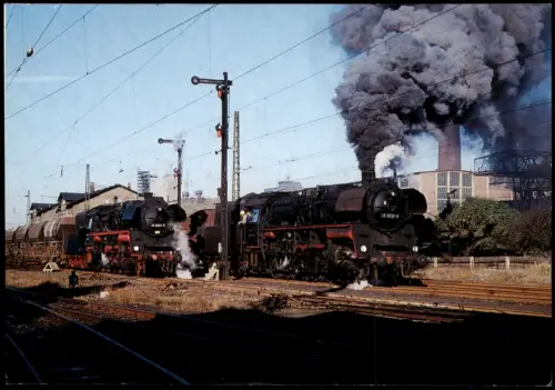 Ansichtskarte St. Egidien Güterzugdampflokomotiven im Bahnhof 1979