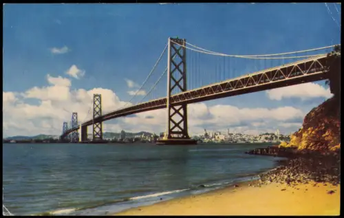Postcard San Francisco BAY BRIDGE Stadt-Panorama City View 1963