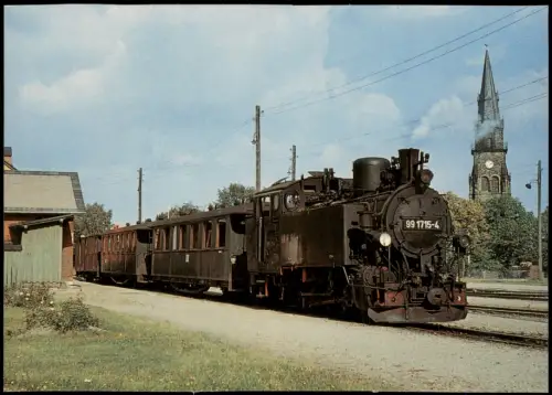 Mohorn-Wilsdruff Dampflok 99 1715-4 des Wilsdruffer Schmalspurbahnnetzes 1971