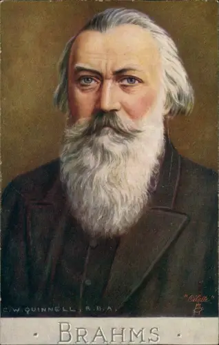 Künstlerkarte Komponist Johs. BRAHMS Porträt-Darstellung 1910