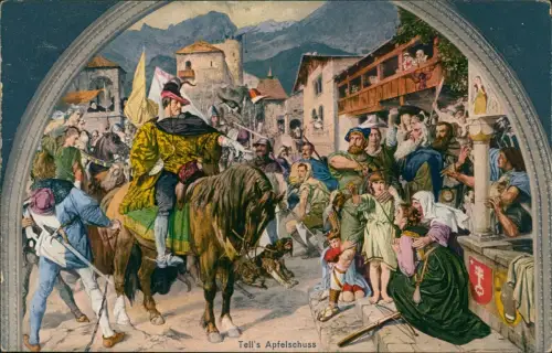 Küssnacht am Rigi Tellskapelle Tell's  Wandgemälde von Dr. Stückelberg 1927