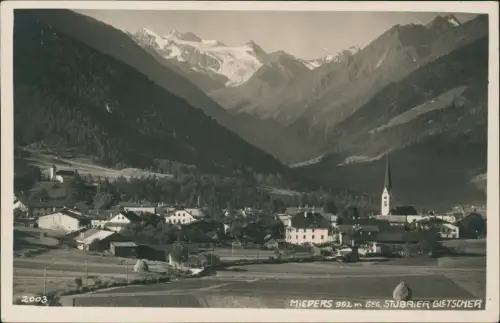 Ansichtskarte Mieders Stubaital Blick auf die Stadt - Fotokarte 1930