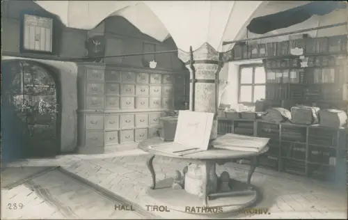 Ansichtskarte Hall in Tirol Solbad Hall Rathaus - Stube - Fotokarte 1909