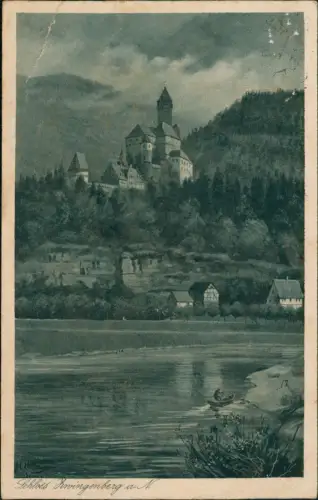 Ansichtskarte Zwingenberg (Bergstraße) Künstlerkarte Schloß 1928