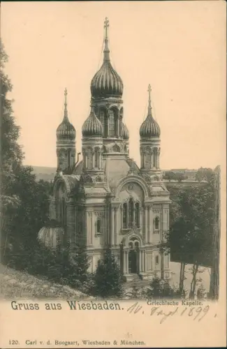 Ansichtskarte Wiesbaden Griechische Kapelle 1899