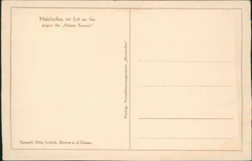 Ansichtskarte Maishofen Stadt Künstlerkarte gemalt Otto Luhde 1929