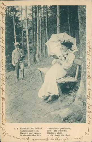 Ansichtskarte  Liebe Liebespaare - Love Liebste liest Buch Herr 1903