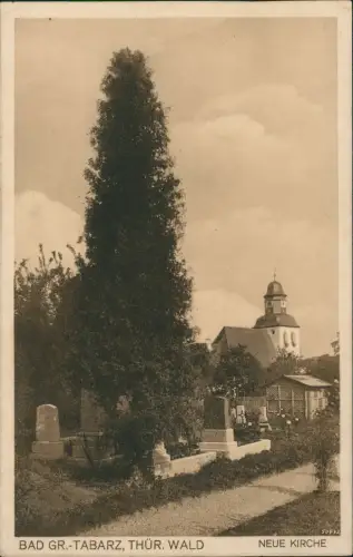 Ansichtskarte Bad Grund (Harz) Neue Kirche, Friedhof 1928