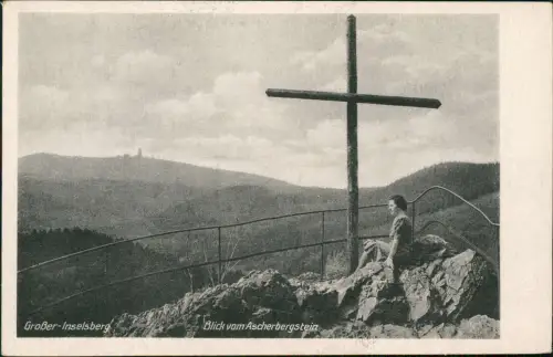 Ansichtskarte Brotterode Blick vom Ascherbergstein Kreuz Frau 1956