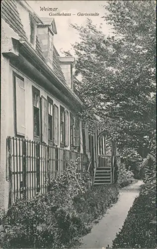 Ansichtskarte Weimar Goethehaus - Gartenseite 1916