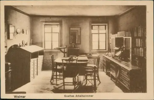 Ansichtskarte Weimar Goethes Arbeitszimmer 1923