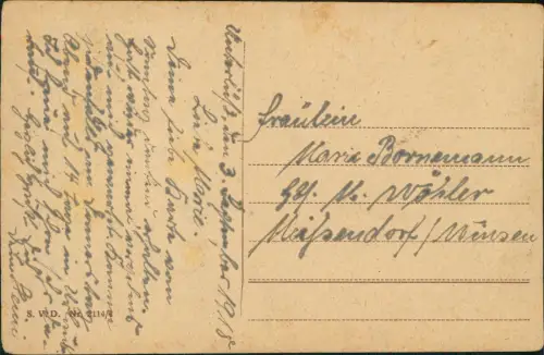 Ansichtskarte  Blumenschrift Künstlerkarte Wenn treu von Herz 1918