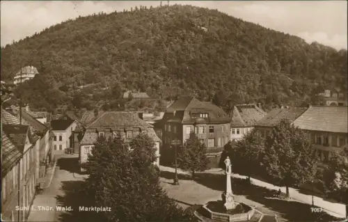Ansichtskarte Suhl Markt Partie am Marktplatz 1930