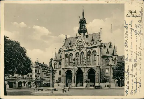 Ansichtskarte Erfurt Partie am Rathaus 1940