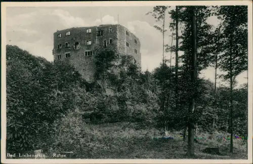 Ansichtskarte Bad Liebenstein Ruine vom Wald gesehen 1941