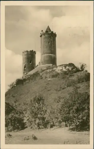 Ansichtskarte Bad Kösen Burg Ruine Saaleck zur DDR-Zeit 1955