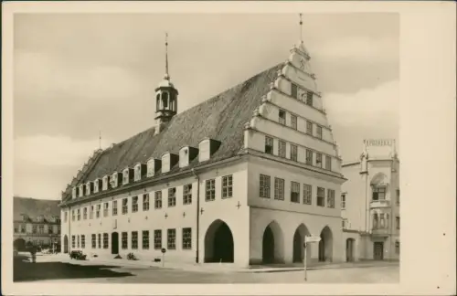 Ansichtskarte Greifswald Rathaus zur DDR-Zeit 1954