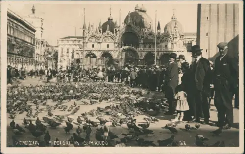 Cartolina Venedig Venezia Markusplatz Campanile von San Marco 1927
