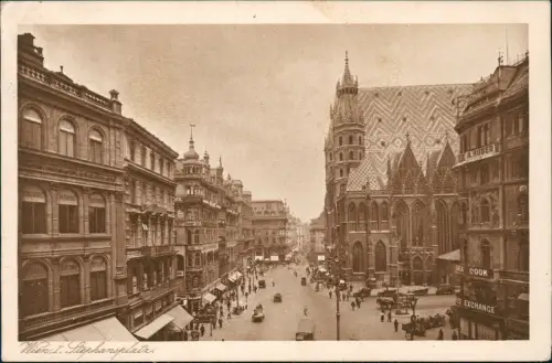 Ansichtskarte Wien belebter Stephansplatz 1925
