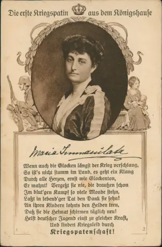 Militär Propaganda 1.WK Erster Weltkrieg Kriegspatin Porträt 1918