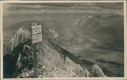 Ansichtskarte .Tirol Hochnissl Tirol Wegweiser - Fotokarte Alpen 1930