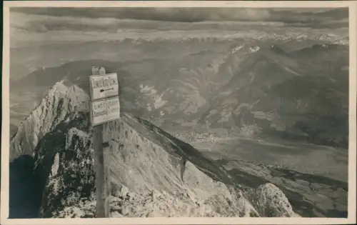 Ansichtskarte .Tirol Hochnissl Tirol Wegweiser - Fotokarte Alpen 1930