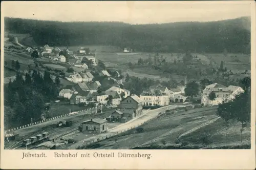 Ansichtskarte Dürrenberg-Jöhstadt (Erzgebirge) Bahnhof - Erzgebirge 1918