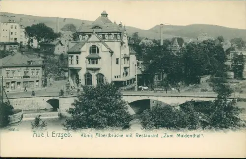 Aue (Erzgebirge) König Albert-Brücke Restauration Muldenthal 1904