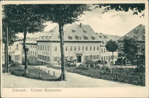 Jöhstadt (Erzgebirge) Untere Marktseite. Hotel Stadt Prag Erzgebirge 1922