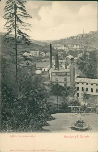 Ansichtskarte Annaberg-Buchholz Blick ins Sehmathal - Fabrik 1912