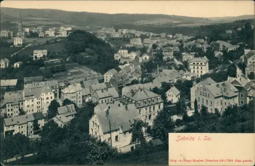 Ansichtskarte Sebnitz Blick auf die Stadt - coloriert 1911