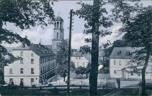 Ansichtskarte Auerbach (Vogtland) Partie am Schloss-Turm 1915