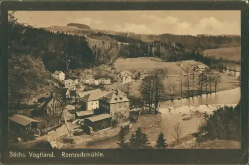 Ansichtskarte Rentzschmühle Stadtpartie Vogtland 1915