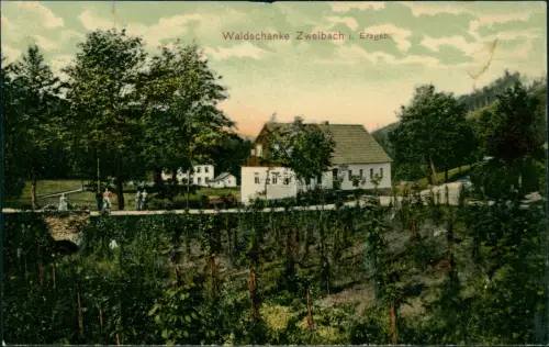 Ansichtskarte Zweibach-Breitenbrunn (Erzgebirge) Waldschänke Erzgebirge 1914