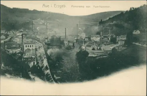 Ansichtskarte Auerhammer-Aue (Erzgebirge) Fabrikanlagen Aue Erzgebirge 1908