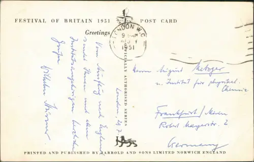 Postcard London The Dome of Discovery Festival of Britain 1951