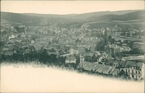 Ansichtskarte Aue (Erzgebirge) Blick auf die Stadt 1908