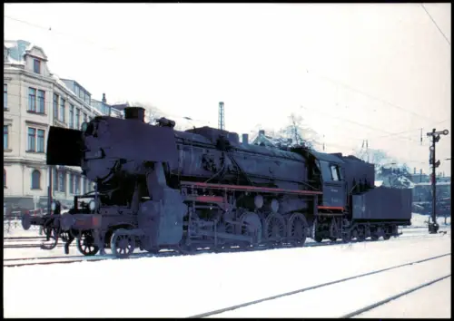 Hohenstein-Ernstthal Güterzuglokomotive 52 6431 am Bahnhof 1968