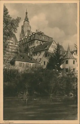 Ansichtskarte Tübingen Stiftskirche, Alte Aula und Hölderlinsturm 1928