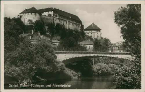 Tübingen Schloß Hohen-Tübingen und Alleenbrücke Fotokarte 1929