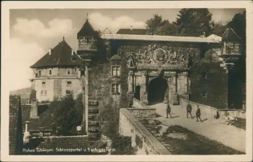 Ansichtskarte Tübingen Schloss Hohentübingen Soldaten am Eingang 1929