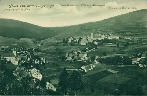 Ansichtskarte Oberwiesenthal mit Keilberg und Fichtelberg 1909