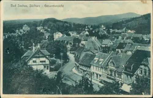 Ansichtskarte Bad Sachsa Straßenblick 1935