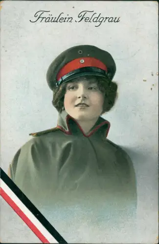 Ansichtskarte  Fräulein Feldgrau Militaria Sehnsucht 1917  Stempel Feldpost